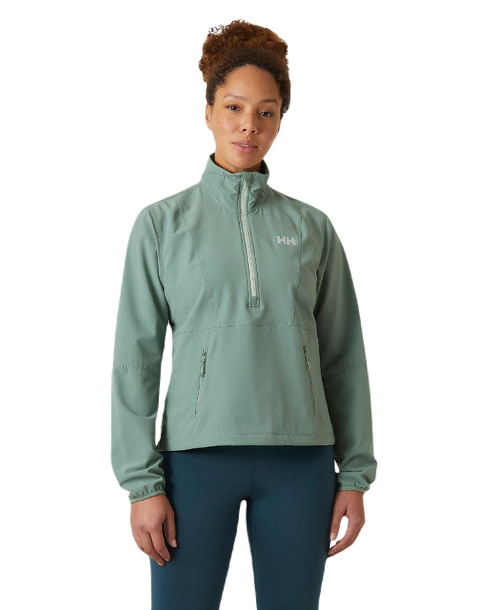 Cactus coloured Helly Hansen Womens Cascade Shield Anorak on white background #colour_cactus
