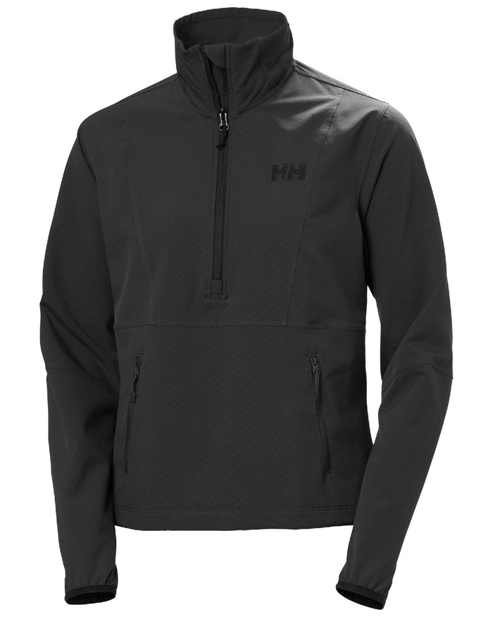 Ebony coloured Helly Hansen Womens Cascade Shield Anorak on white background #colour_ebony