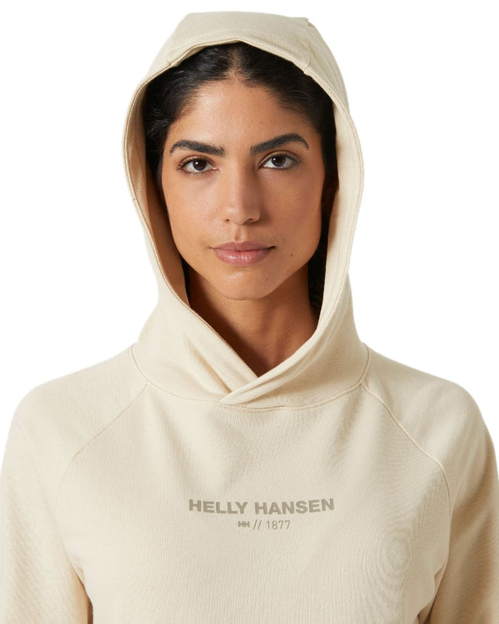 Cream coloured Helly Hansen Womens Core Hoodie on white background #colour_cream