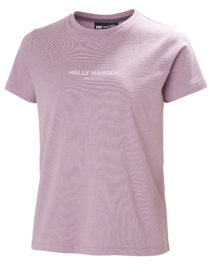 Purple Clay coloured Helly Hansen Womens Core T-Shirt 2.0 on white background #colour_purple-clay