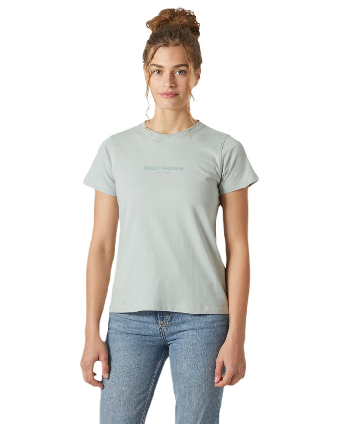 Green Mist coloured Helly Hansen Womens Core T-Shirt 2.0 on white background #colour_green-mist