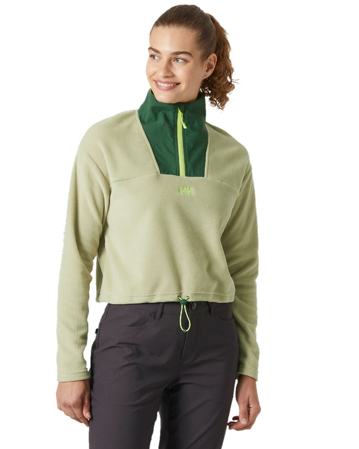 Light Lav Coloured Helly Hansen Womens Daybreaker Cropped Fleece Jacket on white background #colour_light-lav