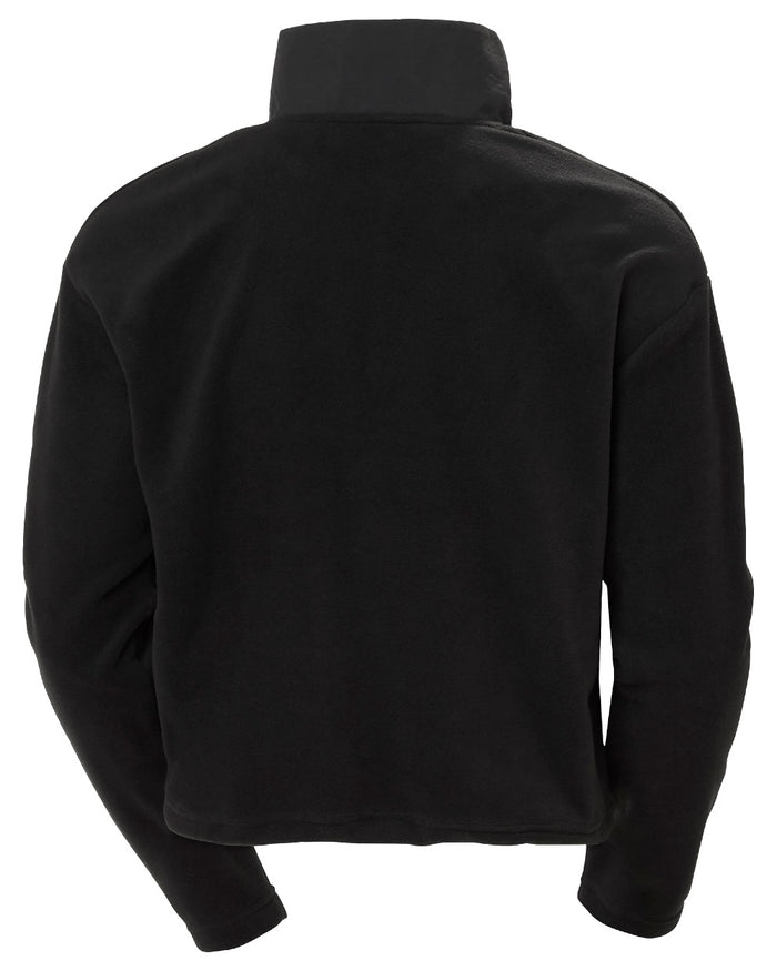 Black Coloured Helly Hansen Womens Daybreaker Cropped Fleece Jacket on white background #colour_black