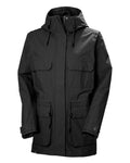 Black coloured Helly Hansen Womens Escape Utility Raincoat on white background #colour_black