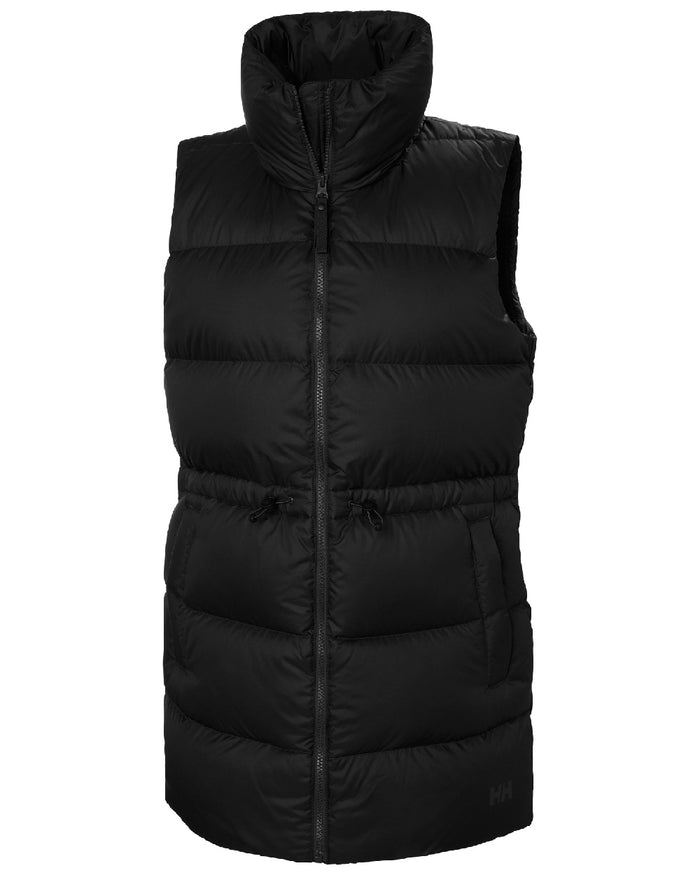 Black Coloured Helly Hansen Womens Essence Down Vest on white background #colour_black
