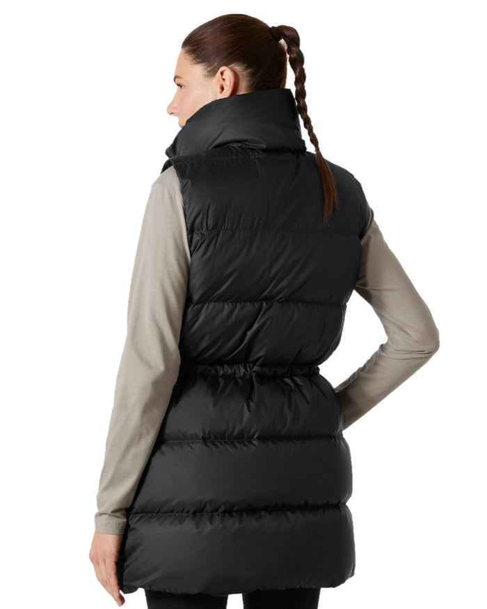 Black Coloured Helly Hansen Womens Essence Down Vest on white background #colour_black