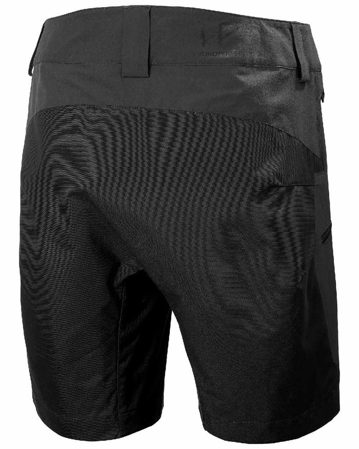 Ebony coloured Helly Hansen Womens HP Racing Deck Shorts on white background #colour_ebony