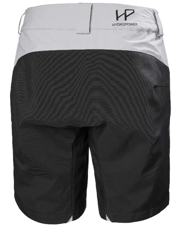 Grey Fog coloured Helly Hansen Womens HP Racing Deck Shorts on white background #colour_grey-fog