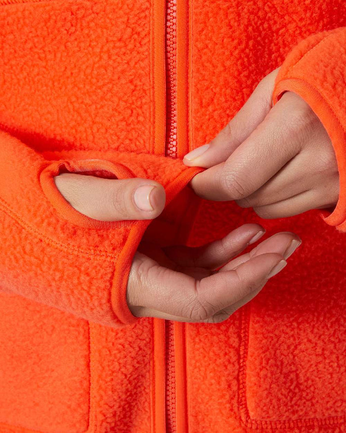 Cherry Tomato Coloured Helly Hansen Womens Imperial Pile Jacket on white background #colour_cherry-tomato