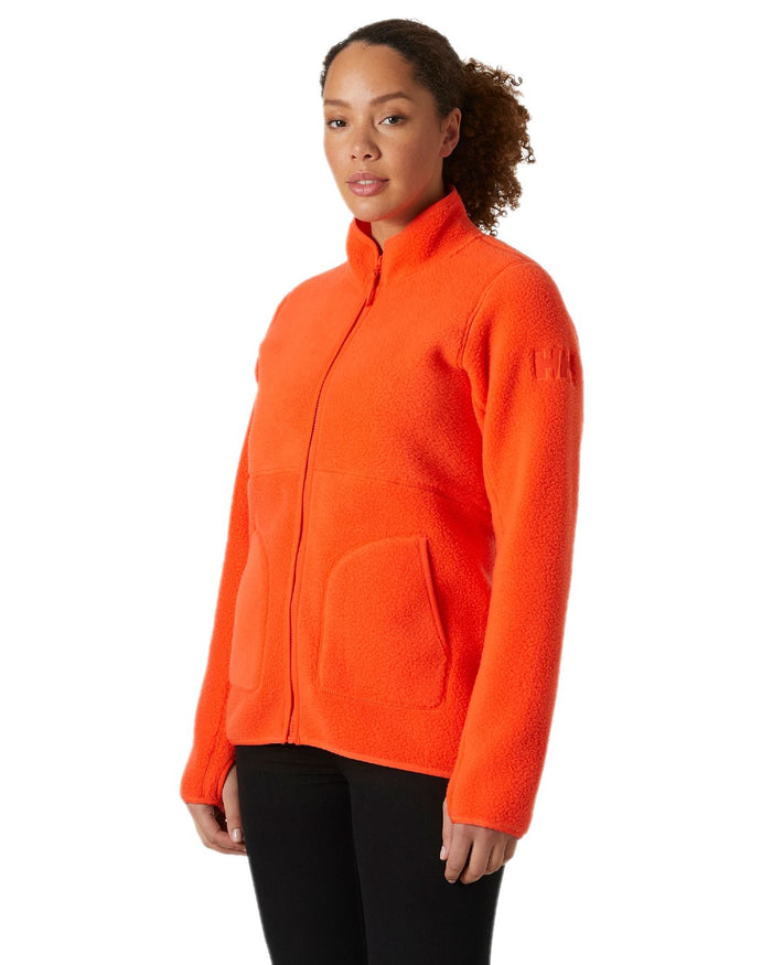 Cherry Tomato Coloured Helly Hansen Womens Imperial Pile Jacket on white background #colour_cherry-tomato