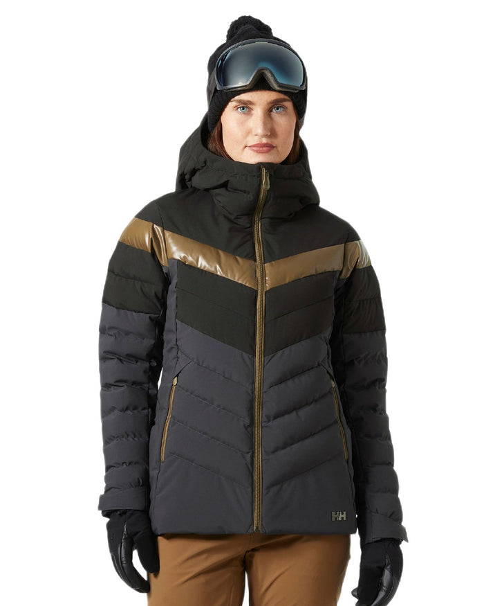 Black Coloured Helly Hansen Womens Imperial Puffy 2.0 Jacket on white background #colour_black
