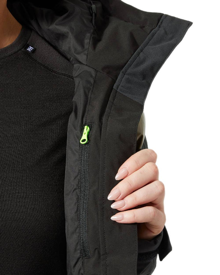 Black Coloured Helly Hansen Womens Imperial Puffy 2.0 Jacket on white background #colour_black
