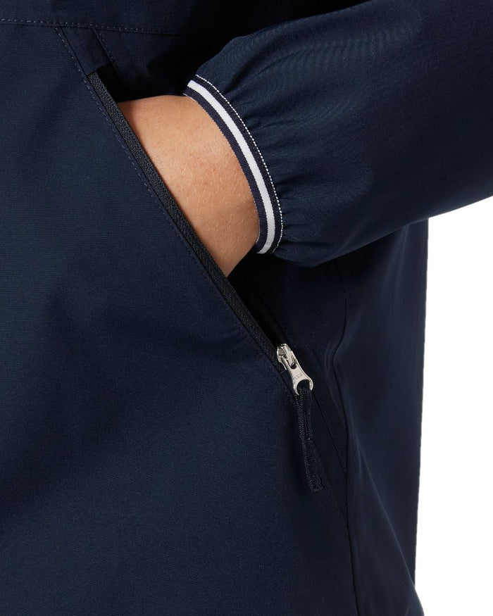 Navy coloured Helly Hansen Womens Koster Rain Jacket on white background #colour_navy