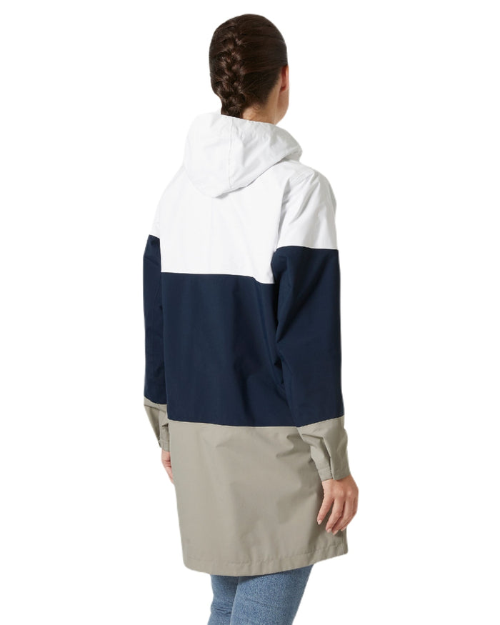 White coloured Helly Hansen Womens Koster Raincoat on white background #colour_white