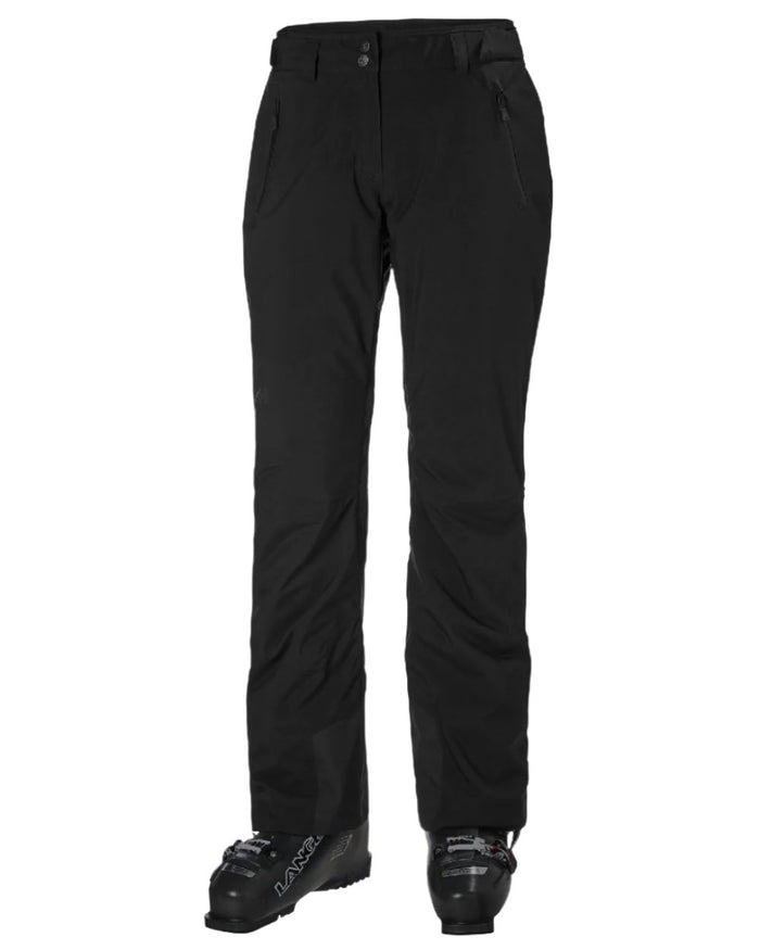 Black Coloured Helly Hansen Womens Legendary Insulated Ski Pants on white background #colour_black