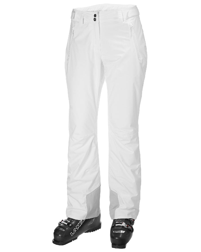 White Coloured Helly Hansen Womens Legendary Insulated Ski Pants on white background #colour_white