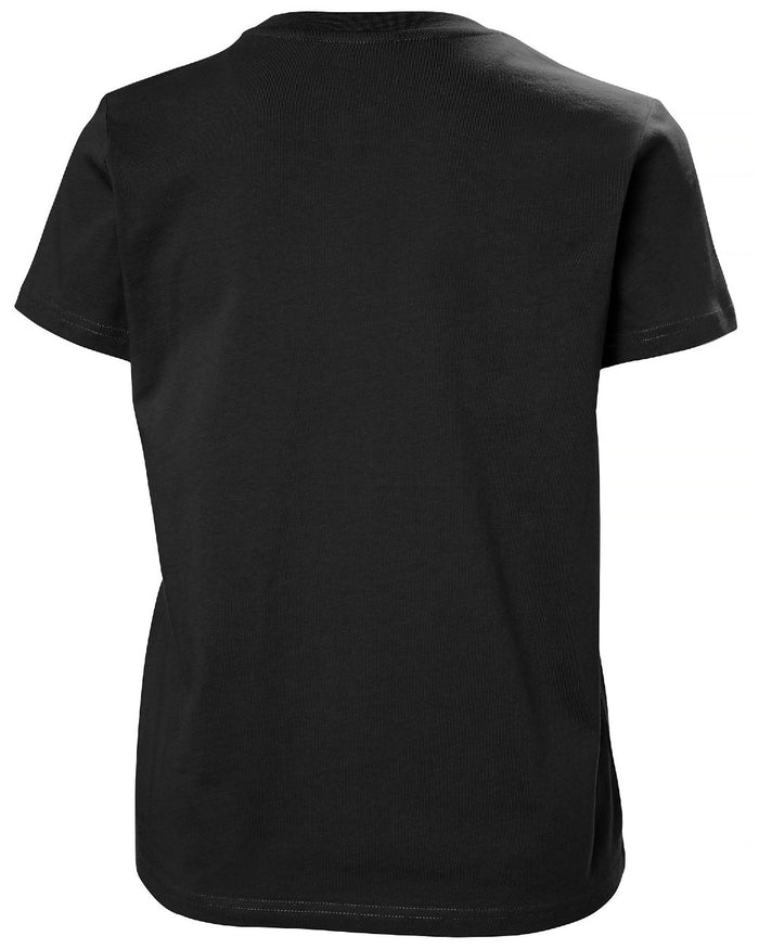 Black Coloured Helly Hansen Womens Logo T-Shirt 3.0 on white background #colour_black