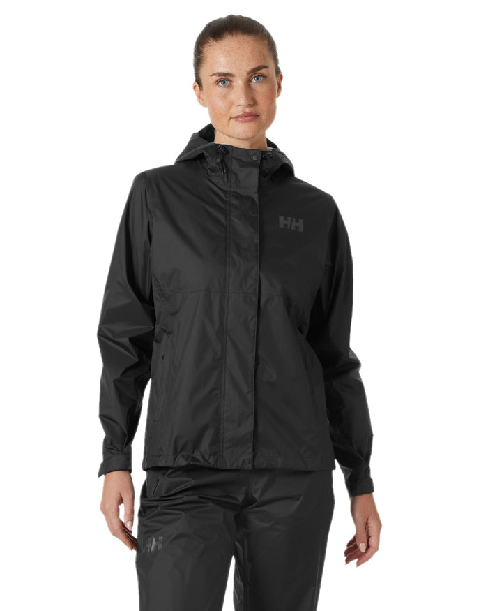 Black coloured Helly Hansen Womens Loke Jacket 2.0 on white background #colour_black