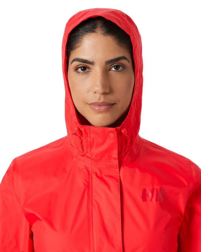 Alert Red coloured Helly Hansen Womens Loke Jacket 2.0 on white background #colour_alert-red