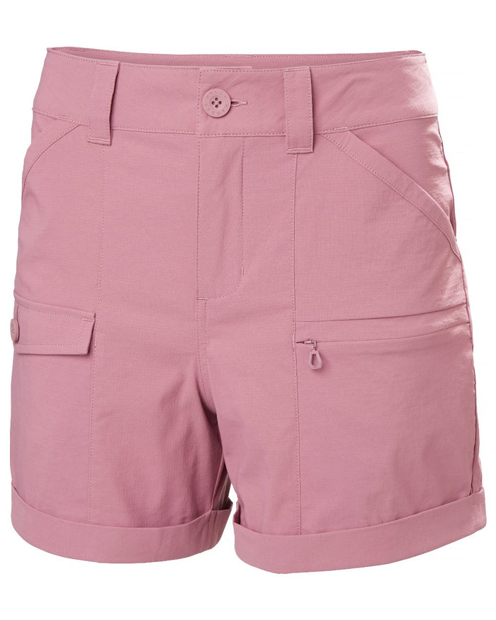 Wildberry coloured Helly Hansen Womens Maridalen Shorts on white background #colour_wildberry