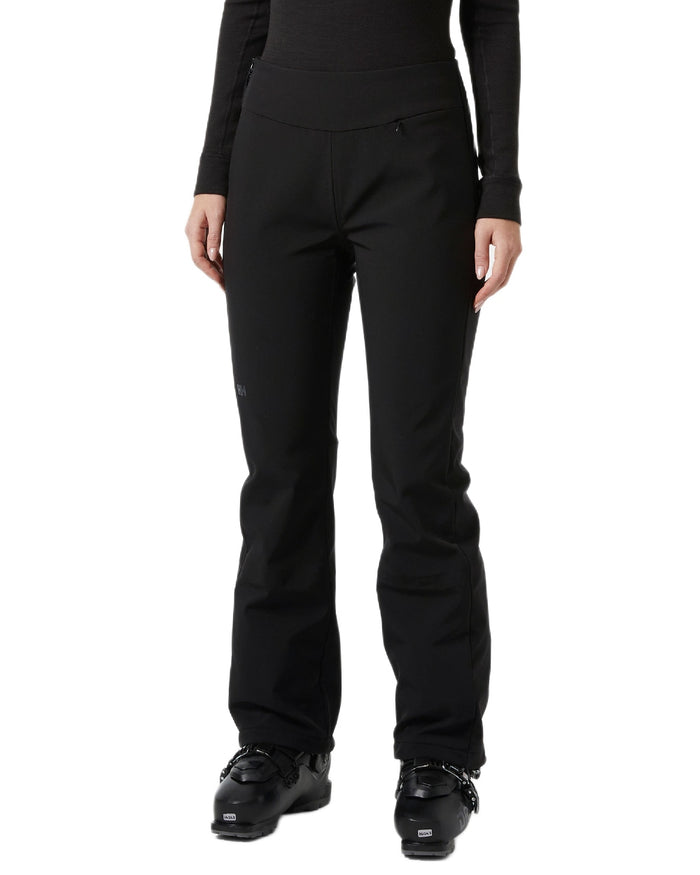 Black Coloured Helly Hansen Womens Nora Softshell Pants on white background #colour_black