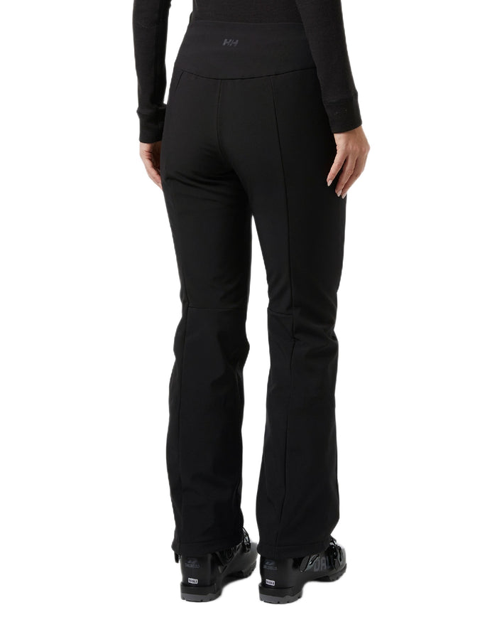 Black Coloured Helly Hansen Womens Nora Softshell Pants on white background #colour_black