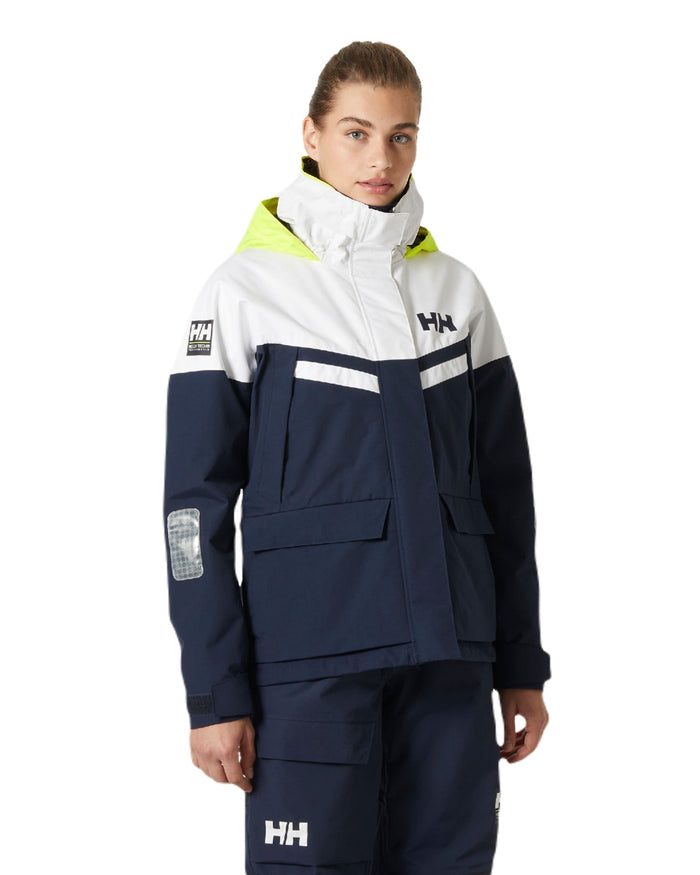Navy coloured Helly Hansen Womens Pier 4.0 Jacket on white background #colour_navy
