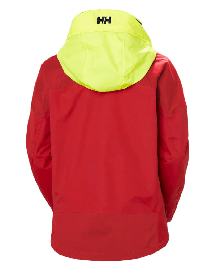 Alert Red coloured Helly Hansen Womens Pier 4.0 Jacket on white background #colour_alert-red