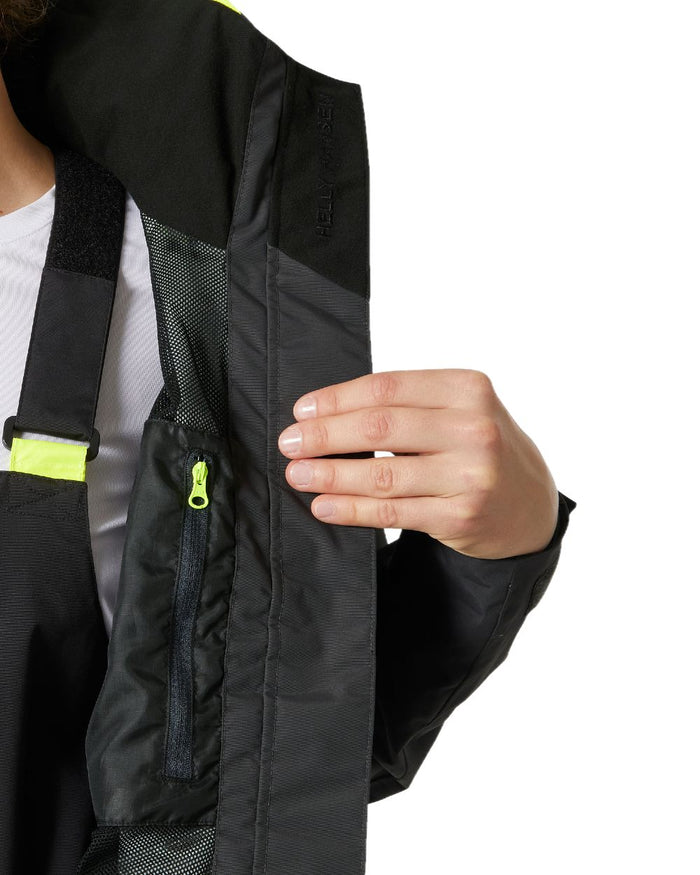 Ebony coloured Helly Hansen Womens Pier 4.0 Jacket on white background #colour_ebony