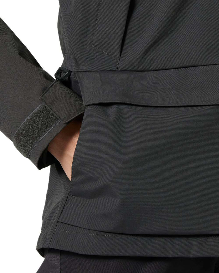 Ebony coloured Helly Hansen Womens Pier 4.0 Jacket on white background #colour_ebony