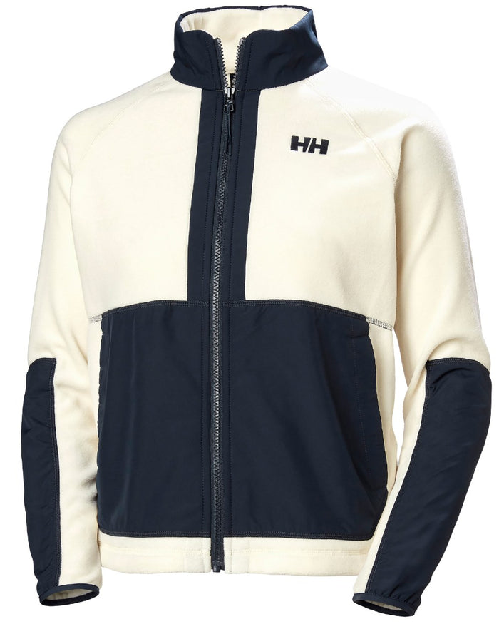 Cream coloured Helly Hansen Womens Rig Fleece Jacket on white background #colour_cream