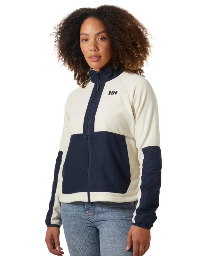 Cream coloured Helly Hansen Womens Rig Fleece Jacket on white background #colour_cream
