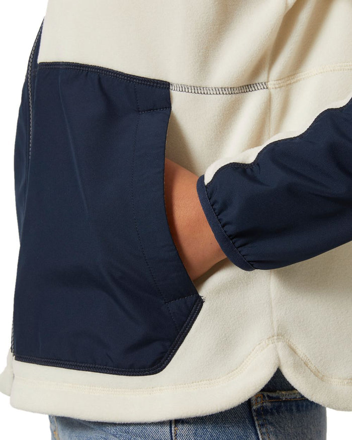 Cream coloured Helly Hansen Womens Rig Fleece Jacket on white background #colour_cream