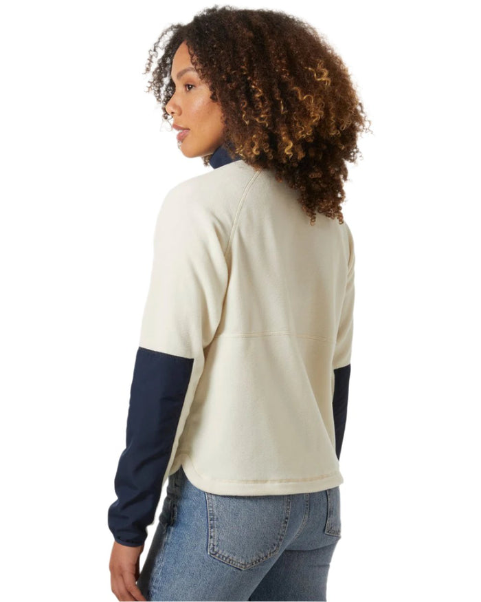 Cream coloured Helly Hansen Womens Rig Fleece Jacket on white background #colour_cream