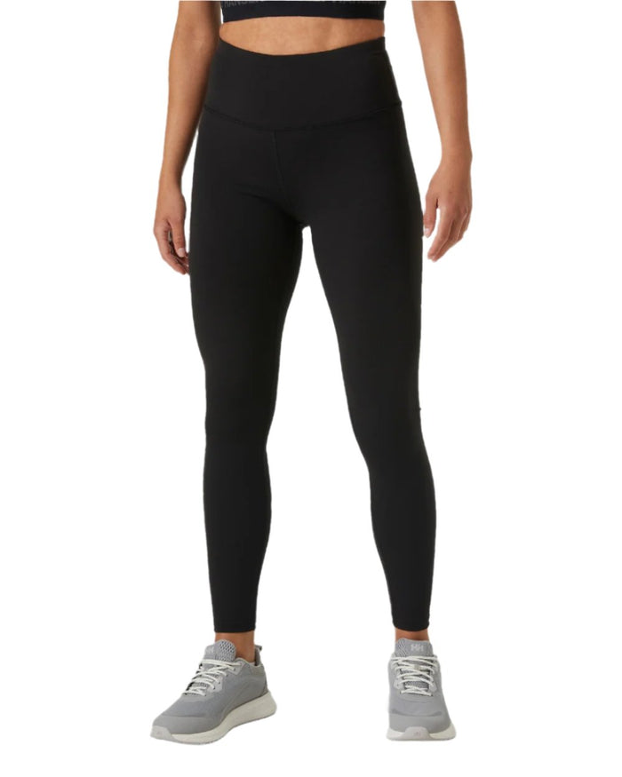 Black coloured Helly Hansen Womens HP Leggings on white background #colour_black