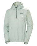 Green Mist coloured Helly Hansen Womens Roam Wind Anorak on white background #colour_green-mist