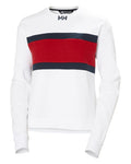 White coloured Helly Hansen Womens Salt Crew Sweatshirt on white background #colour_white