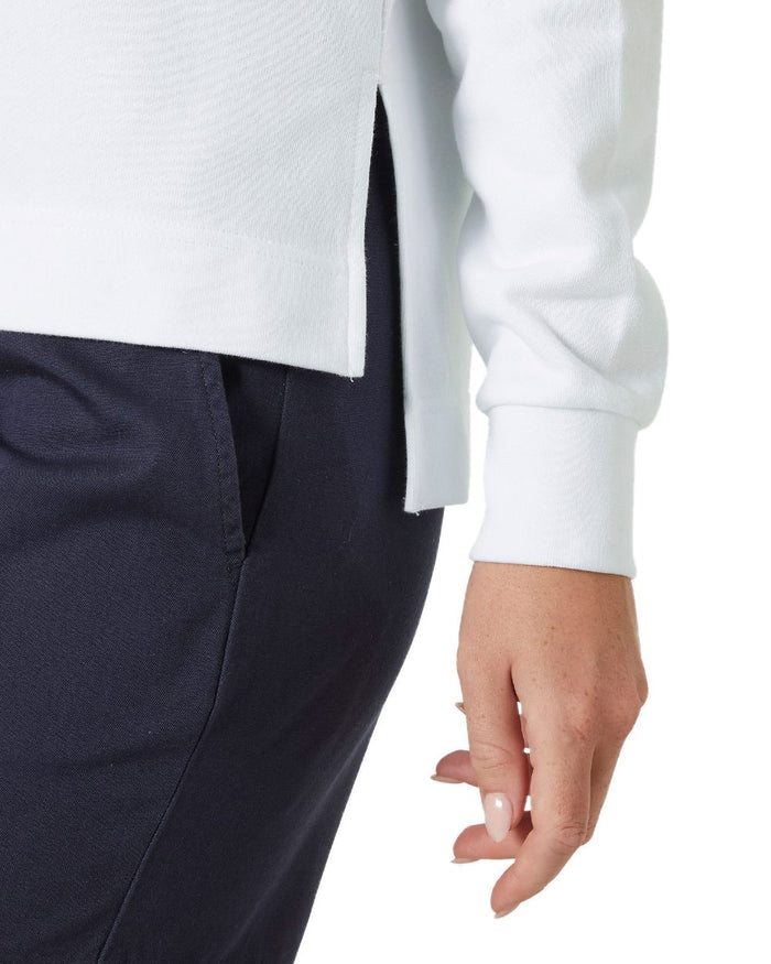White coloured Helly Hansen Womens Salt Crew Sweatshirt on white background #colour_white