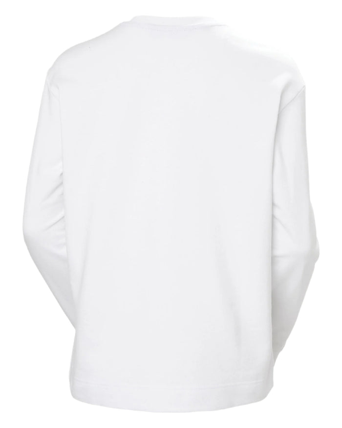 White coloured Helly Hansen Womens Salt Crew Sweatshirt on white background #colour_white