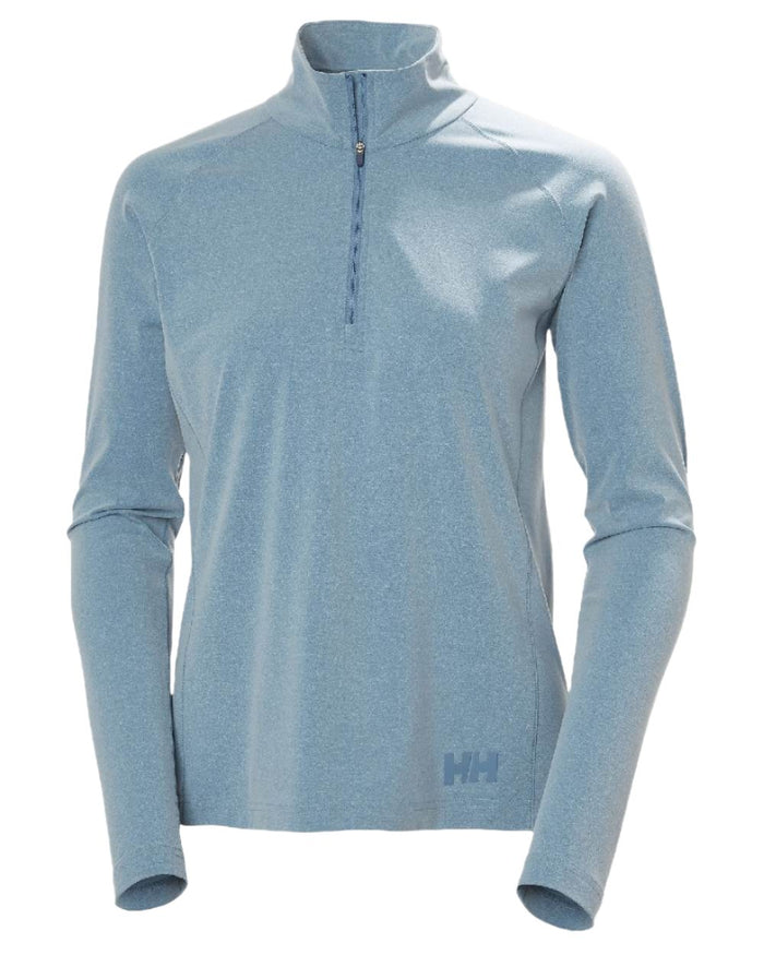 Washed Navy Melange coloured Helly Hansen Womens Tyri Knit Half Zip Pullover on white background #colour_washed-navy-melange