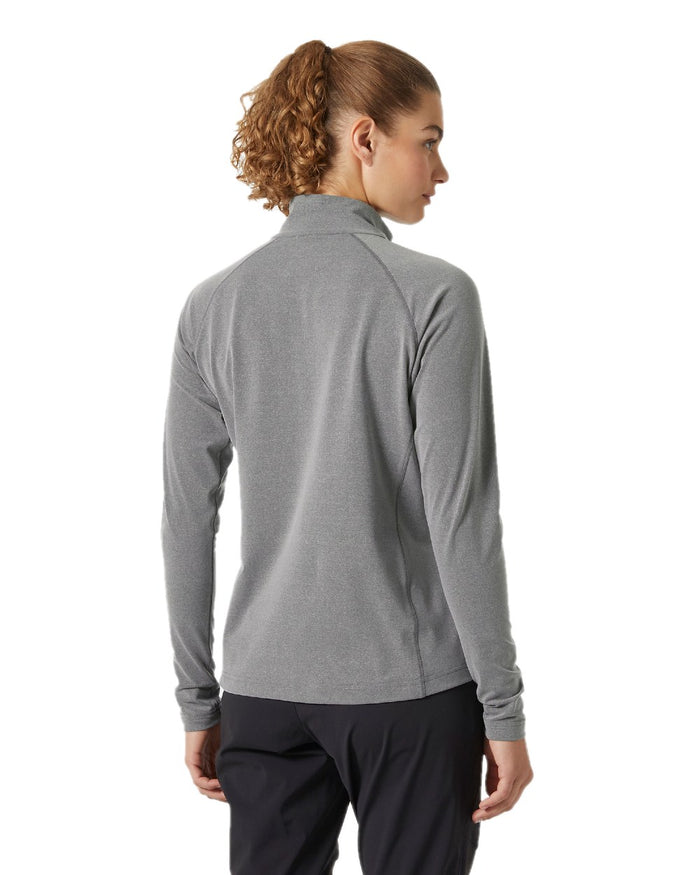 Ebony Melange coloured Helly Hansen Womens Tyri Knit Half Zip Pullover on white background #colour_ebony-melange