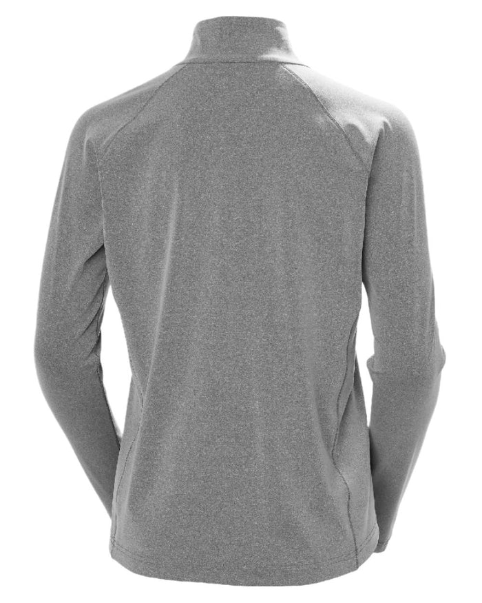 Ebony Melange coloured Helly Hansen Womens Tyri Knit Half Zip Pullover on white background #colour_ebony-melange