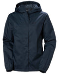 Navy coloured Helly Hansen Womens Vancouver Rain Jacket on white background #colour_navy