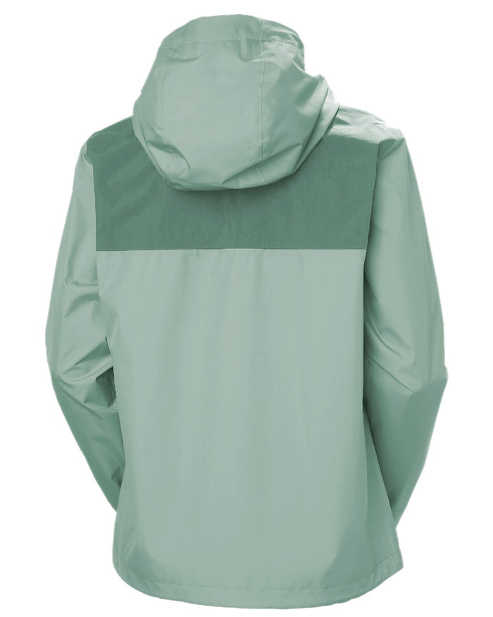 Green Mist coloured Helly Hansen Womens Vancouver Rain Jacket on white background #colour_green-mist