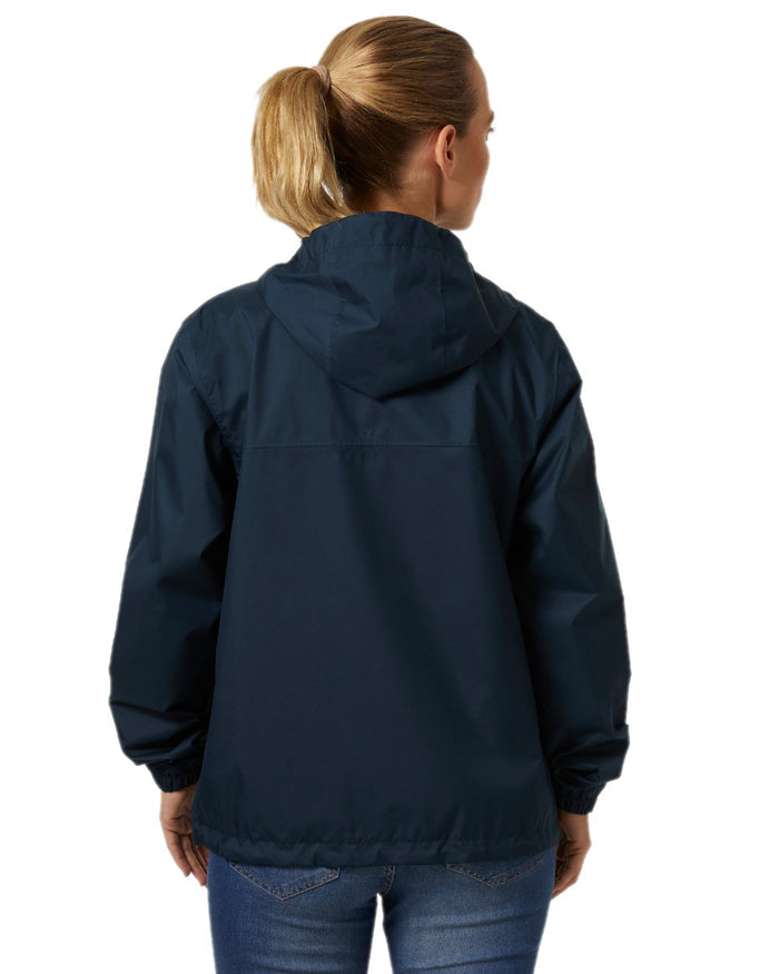 Navy coloured Helly Hansen Womens Vancouver Rain Jacket on white background #colour_navy