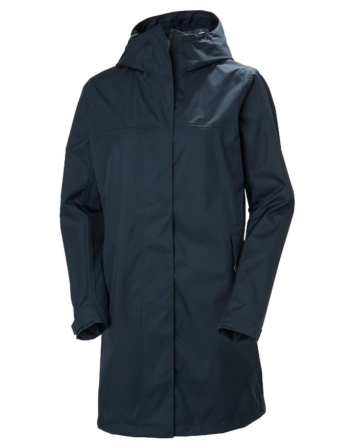Navy coloured Helly Hansen Womens Vancouver Raincoat on white background #colour_navy
