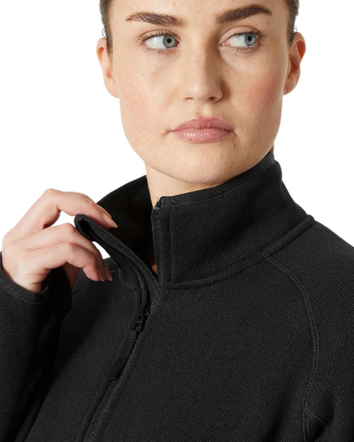 Black Coloured Helly Hansen Womens  Varde Fleece Jacket 2.0 on white background #colour_black
