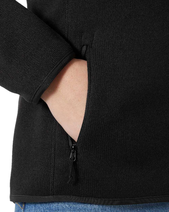 Black Coloured Helly Hansen Womens  Varde Fleece Jacket 2.0 on white background #colour_black