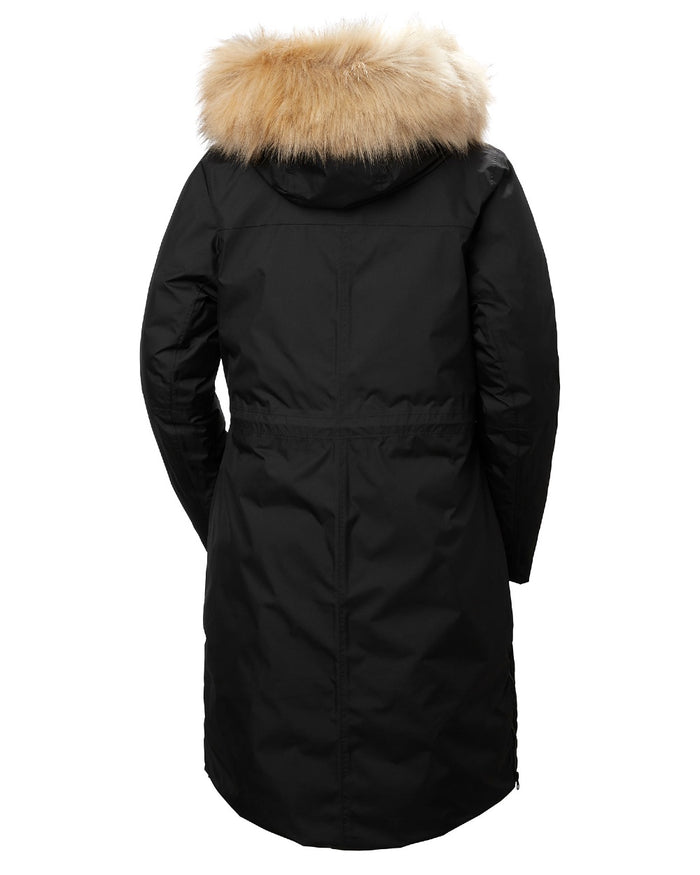 Black Coloured Helly Hansen Womens Vega Parka on white background #colour_black