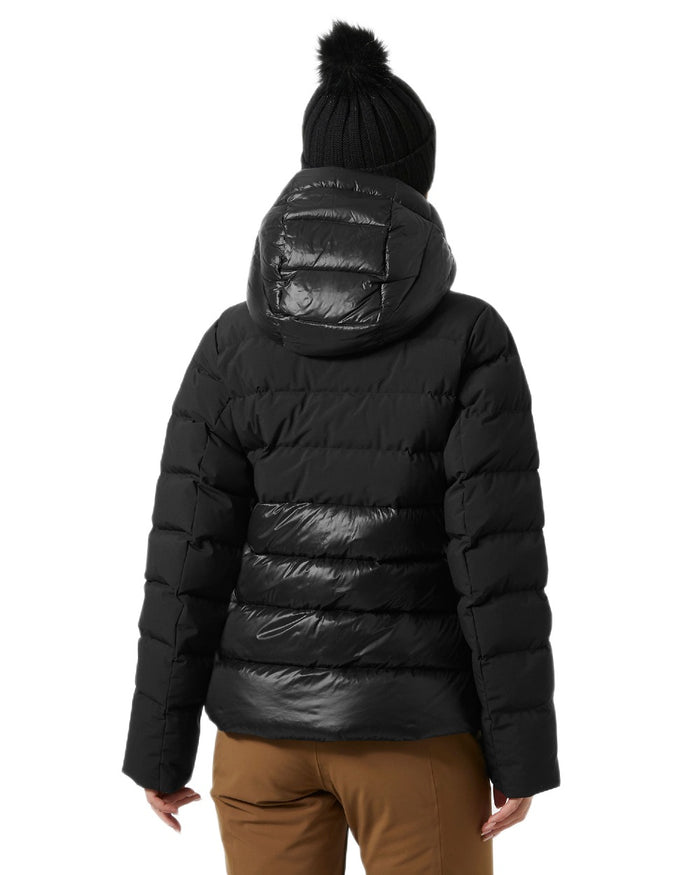 Black Coloured Helly Hansen Womens Winter Bliss Down Jacket on white background #colour_black